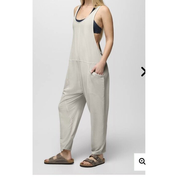 PrAna NEW Mindful Movement Jumpsuit Overalls Small Romper Retro Almond Oversized - Picture 1 of 13